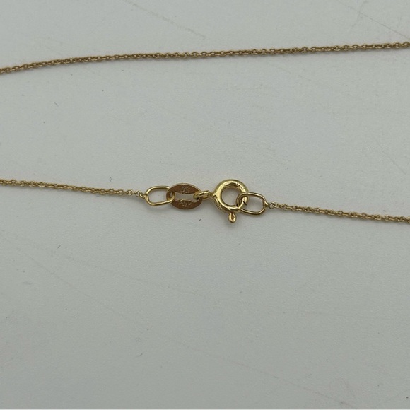Gold Tone Sterling Silver Necklace with Sapphire Colored Pendant - Picture 4 of 5